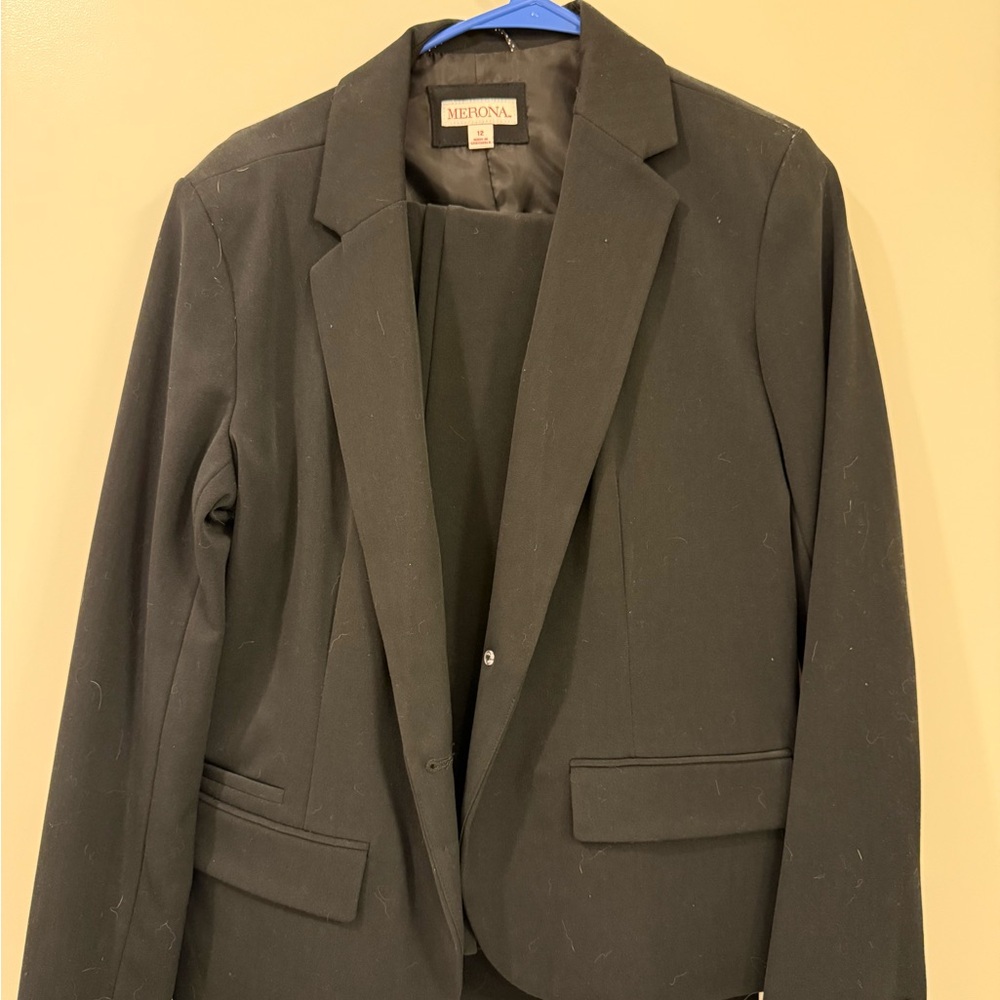 Merona Black Suit Jacket & Pants